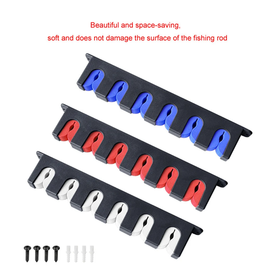

Fishing Pole Display Rack Space-Saving 6-Rods Bracket Accessories Organizer