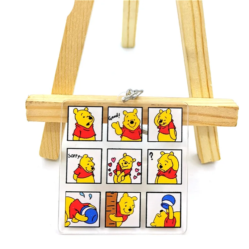 

Winnie The Pooh Characters Men's and women's key chain accessories lovely bag pendant key ring acrylic cartoon friend gift