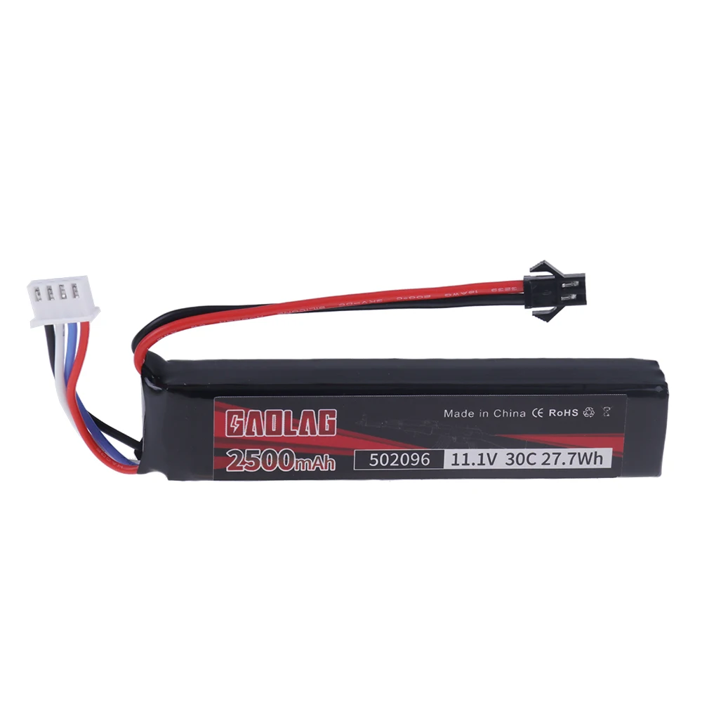 Аккумулятор LiPo 11.1V 3S 502096 30C 2500mAh 27.7Wh с разъемом Tamiya для пневматического пистолета, электрических игрушечных пистолетов и бластеров. (art.: 3920d89cb040f) - 3920d89cb040f