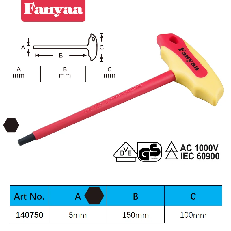 

Шестигранный ключ Fanyaa VDE 2,5-8 мм