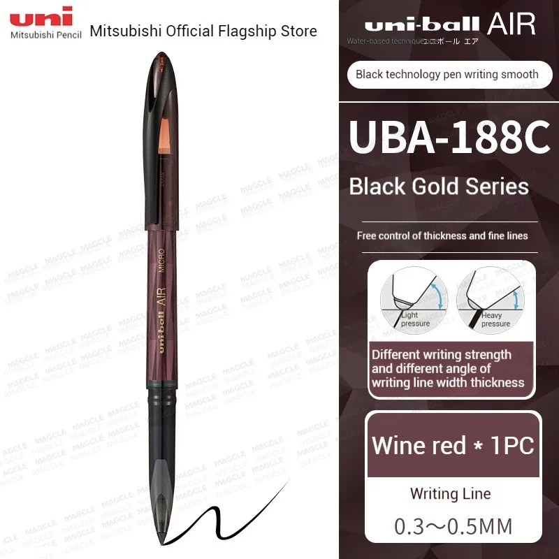 

Япония Uni-ball AIR UBA-188, прямая жидкая гелевая ручка, 0,5 мм, чернила для управления, Signature Canetas, школьные и офисные канцелярские принадлежности