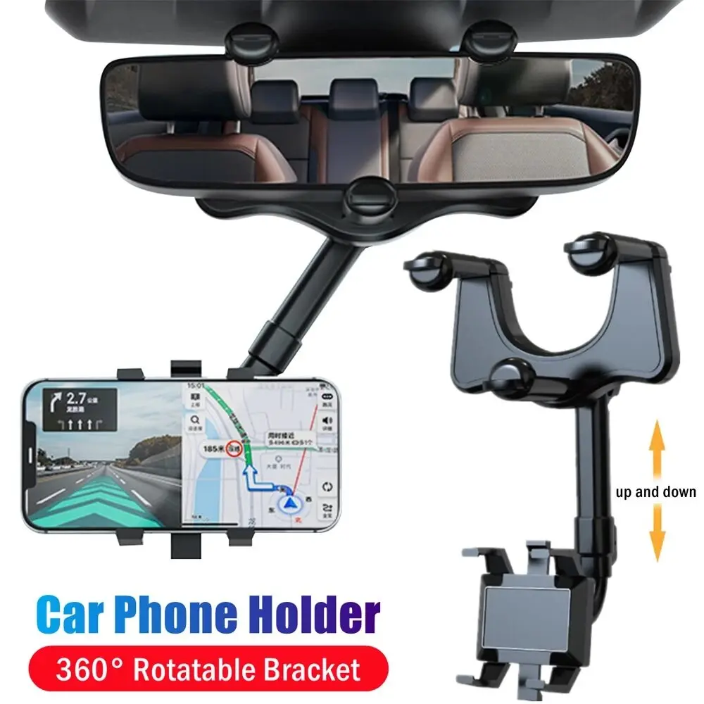 

xiaomi Rotatable and Retractable Car Phone Holder Windscreen Holder Multifunctional 360° Rearview Mirror Phone Holder for Car