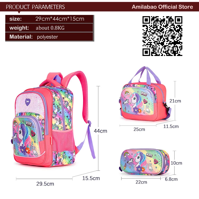 School Back Pack Kid For Girl Enfants Unicorn Girls Children Toddler Bag Backpack With Pencil Case JT260012