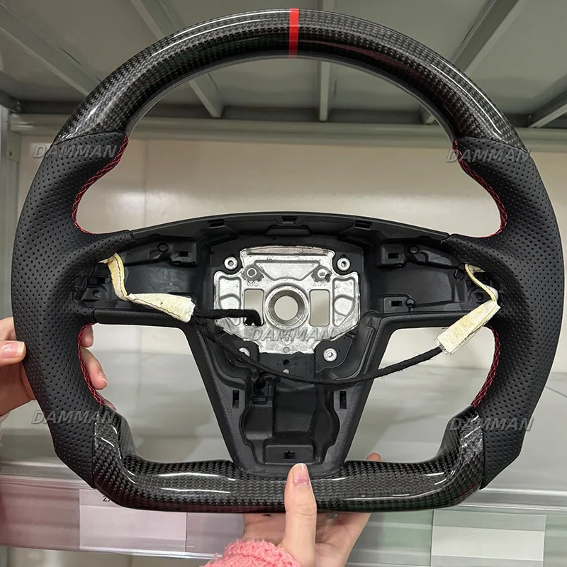 

Автомобильный руль из углеродного волокна для Tesla Model X Model S 2021 2022 2023 2024, перфорированная кожа с подогревом, автомобильные аксессуары