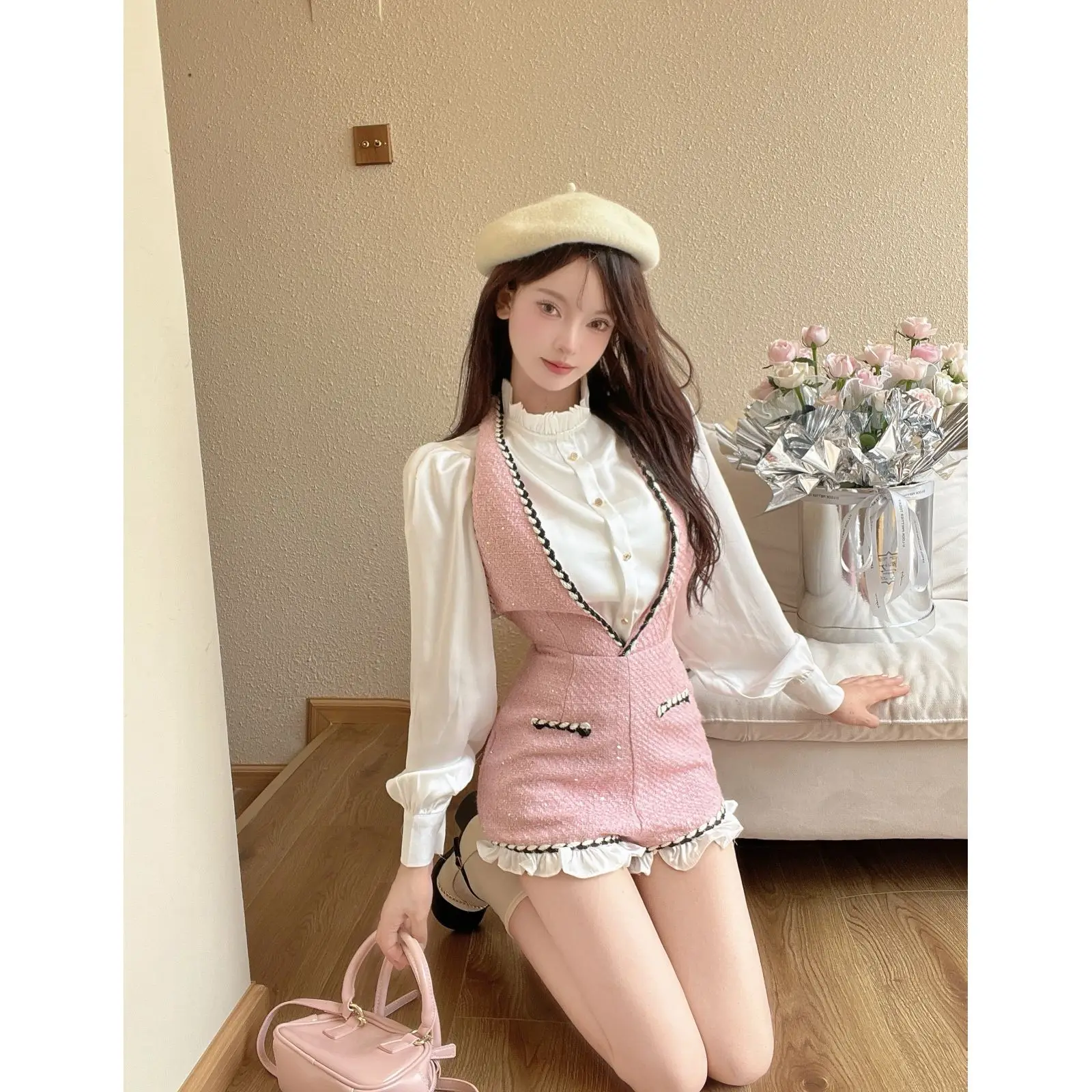 Комбинезон женский из двух предметов в Корейском стиле на раннюю весну