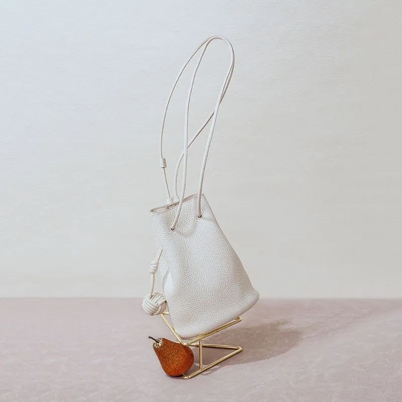 Кожаная текстура подходящая ко всему кружевная Лоскутная сумка-ведро изысканные