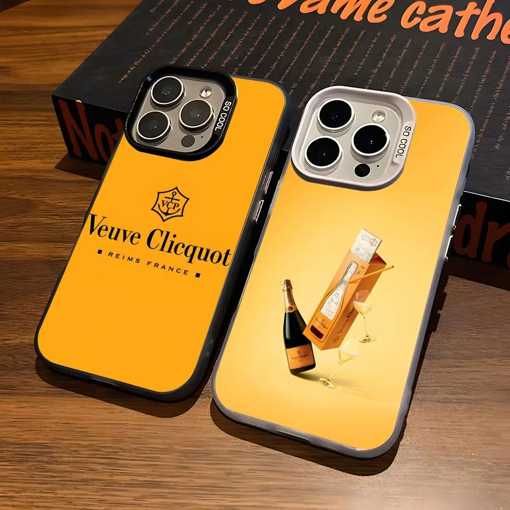 Фото Модный чехол V-Veuve Of C-Clicquot для iPhone 17 Air 16 15 14 Plus 13 12 11 Pro 7 8 XS Max XR, серебристо-белый, с бампером №1