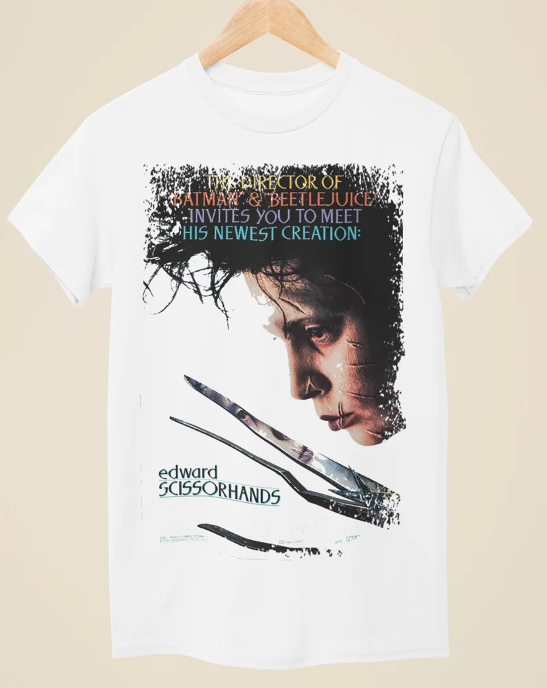 Edward Scissorhands — белая футболка унисекс в стиле постер фильма