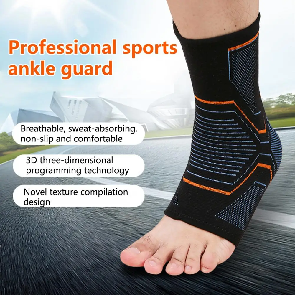 

1Pc Ankle Protector Sweat Absorption Compression Anti-slip Breathable High Elasticity Injury Recovery Comfortable Ankle Brace Co