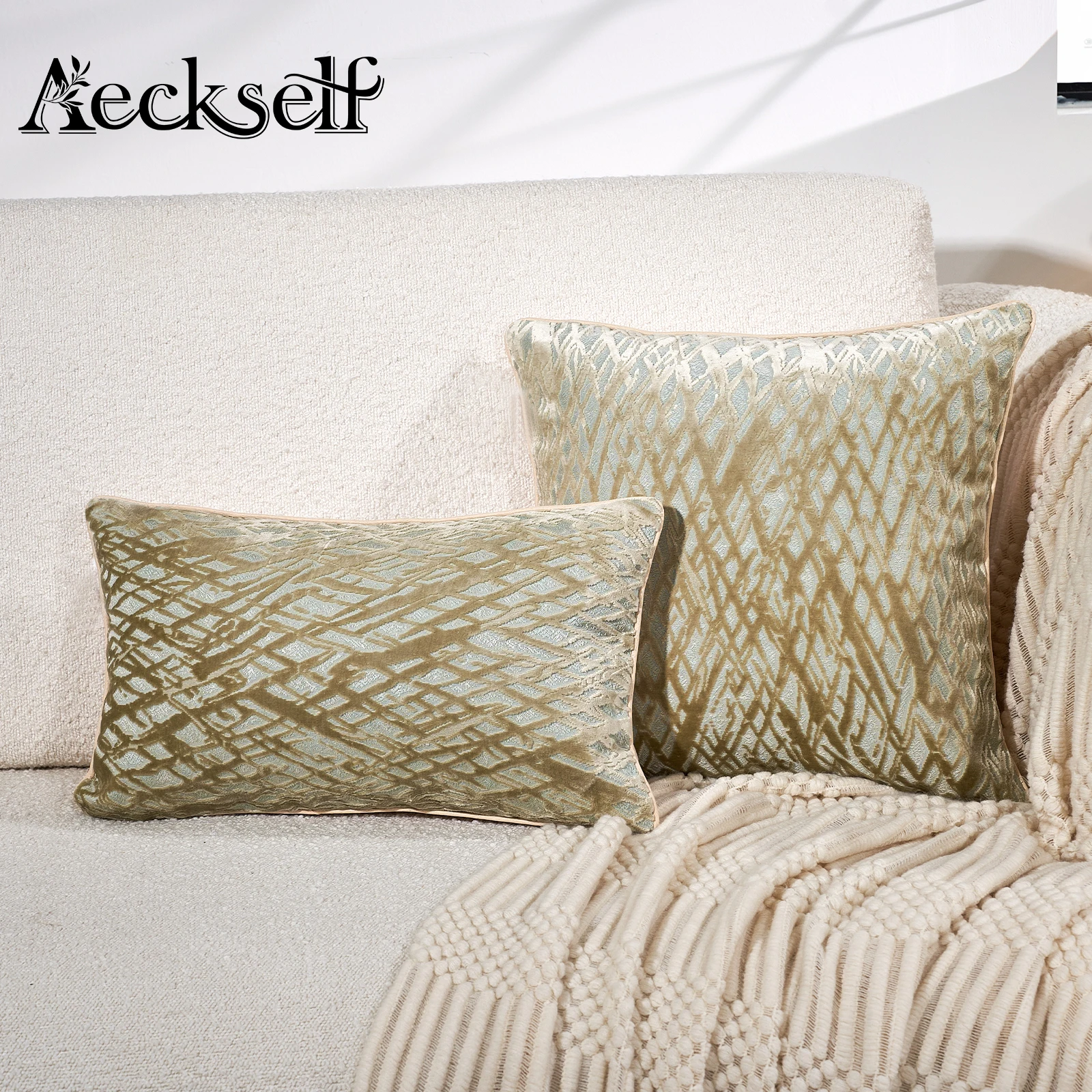 Роскошная бархатная наволочка Aeckself в полоску домашний декор декоративная