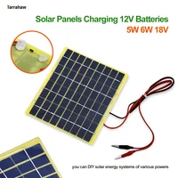 Solar Panels 5W 6W 18V Charging 12V Batteries Polysilicon Photovoltaic Plates DIY Power Solar System Module PV Cells Kit