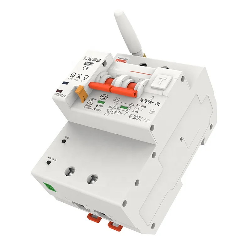 OEM Wifi Earth Leakage Circuit Breaker Tuya 2P 63A Record Current Voltage Power