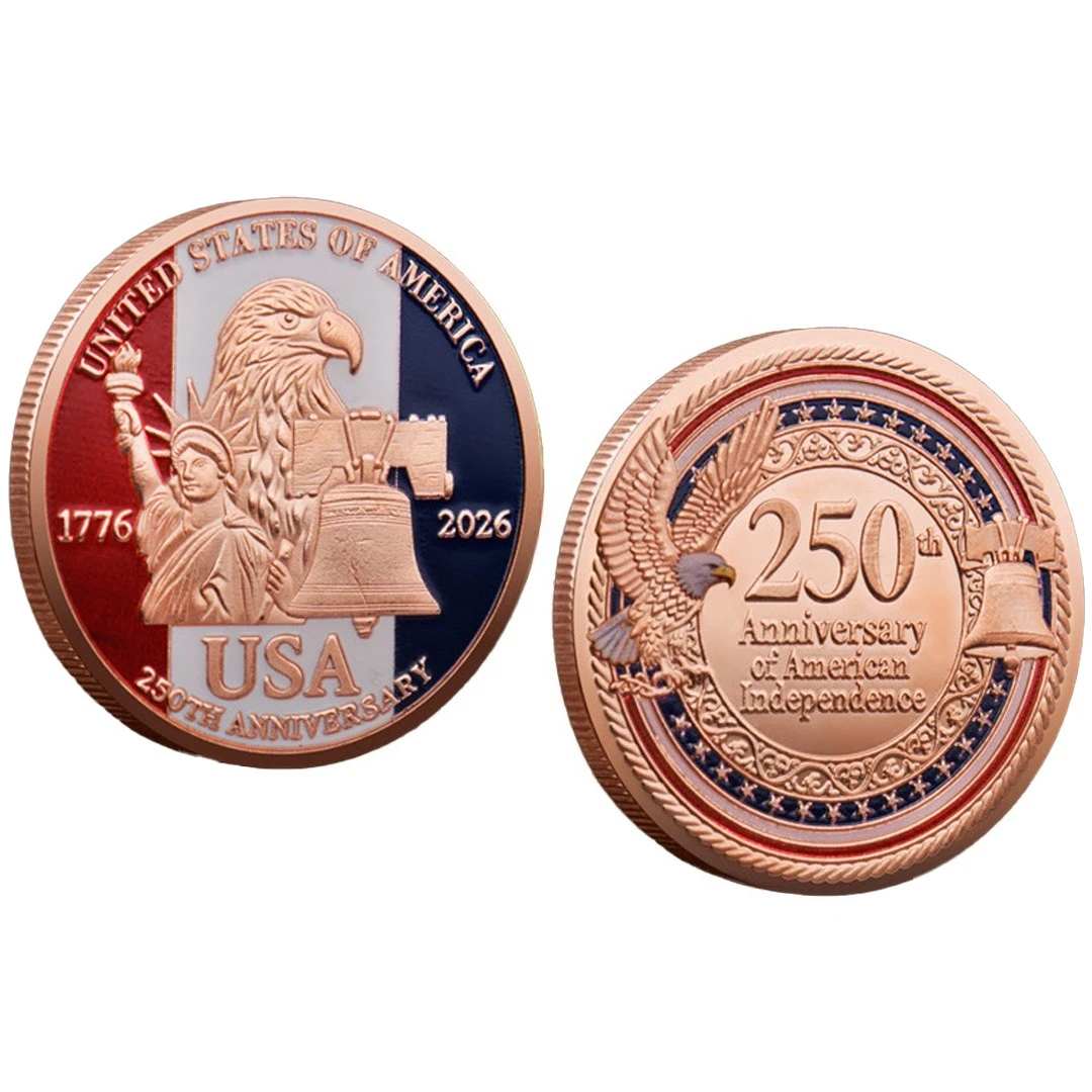 Коллекционная позолоченная монета США 1776-2026
