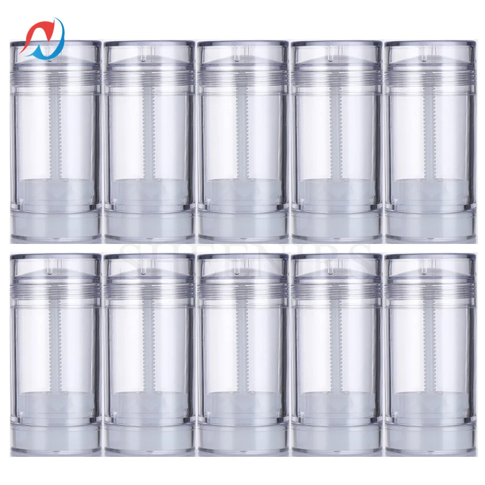 

Sheenirs 10Pcs 50/75ml Empty Clear Deodorant Bottle Twist Up Stick Tube Round Bottom Filling Stick Deodorant Container 15ml