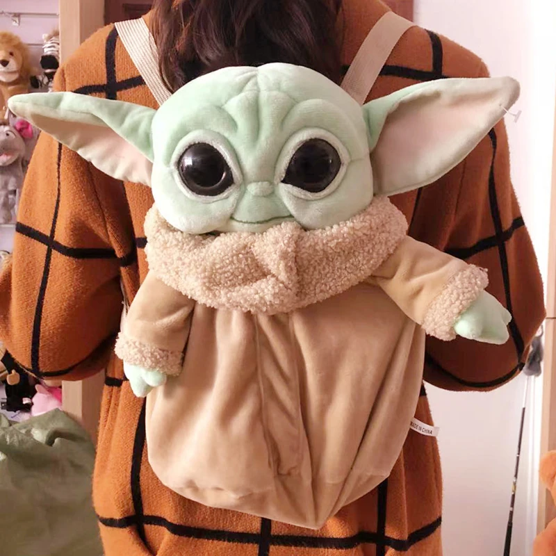 

33cm Baby Yoda Disney Backpack Plush Toys Star Wars Mandalorian Bag Kawaii Plushie Doll Stuffed Toys for Children Gift Christmas