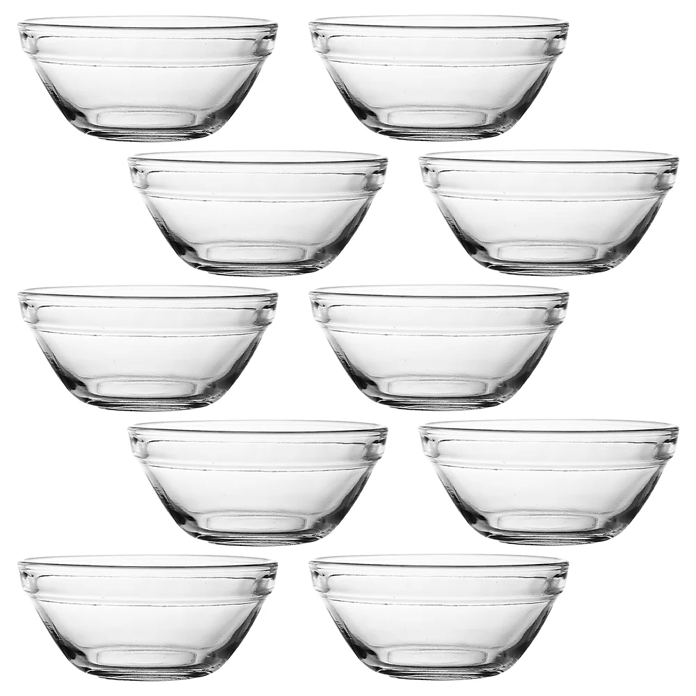 10 Pcs Glass Snack Prep Bowl For Homes Transparent Fruit Cle