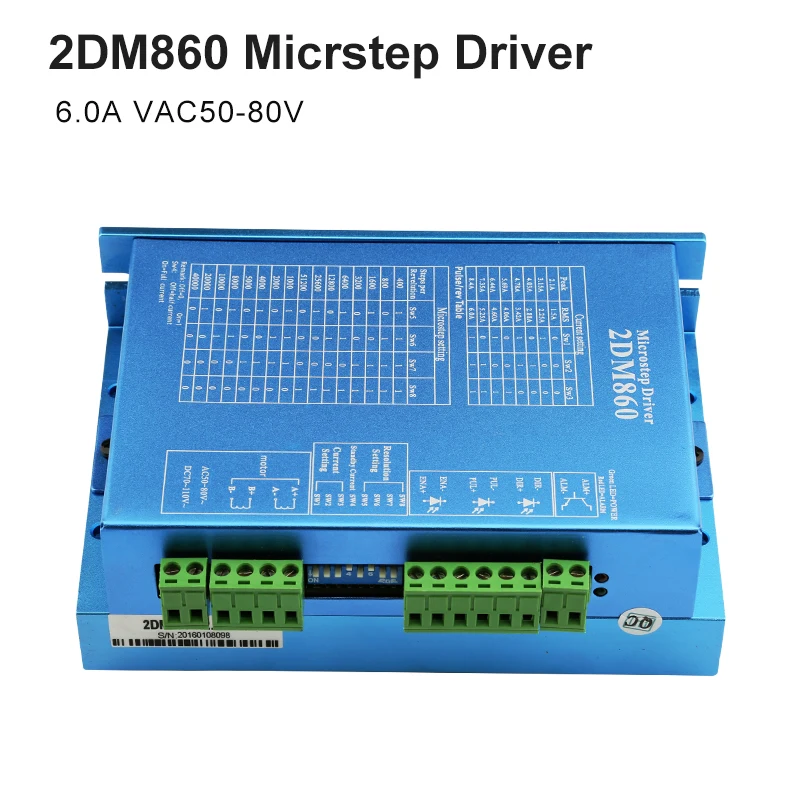 Двухфазный Драйвер шагового двигателя JMC 2DM860, микроступенчатый драйвер, входное напряжение, приблизительное напряжение, 6.0 А, устройство для двигателя Nema34