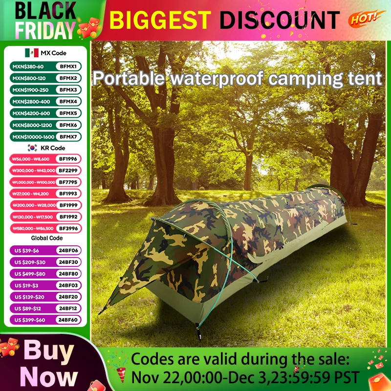 Камуфляжная туннельная палатка для одного человека портативная легкая