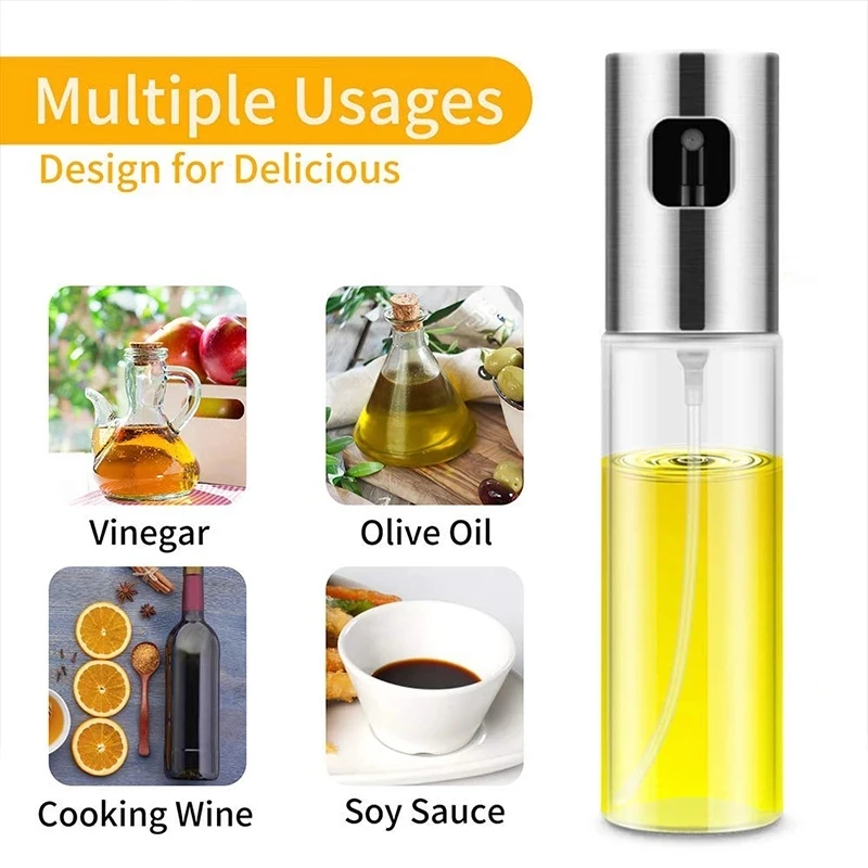 

Glass Olive Oil Sprayer Kitchen Spray Bottles Pump Pot Leak-proof Drops Vinegar Dispenser Salad BBQ Baking Cooking Tools