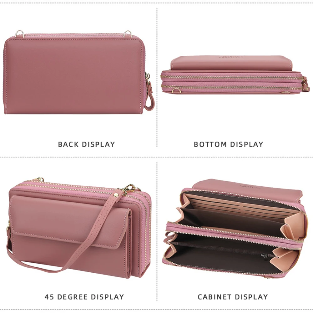 сумка Female Long Wallet Fashion All-match Mobile Phone Bag Double Zipper Large Capacity Ladies Bolsa Feminina Sac A Main