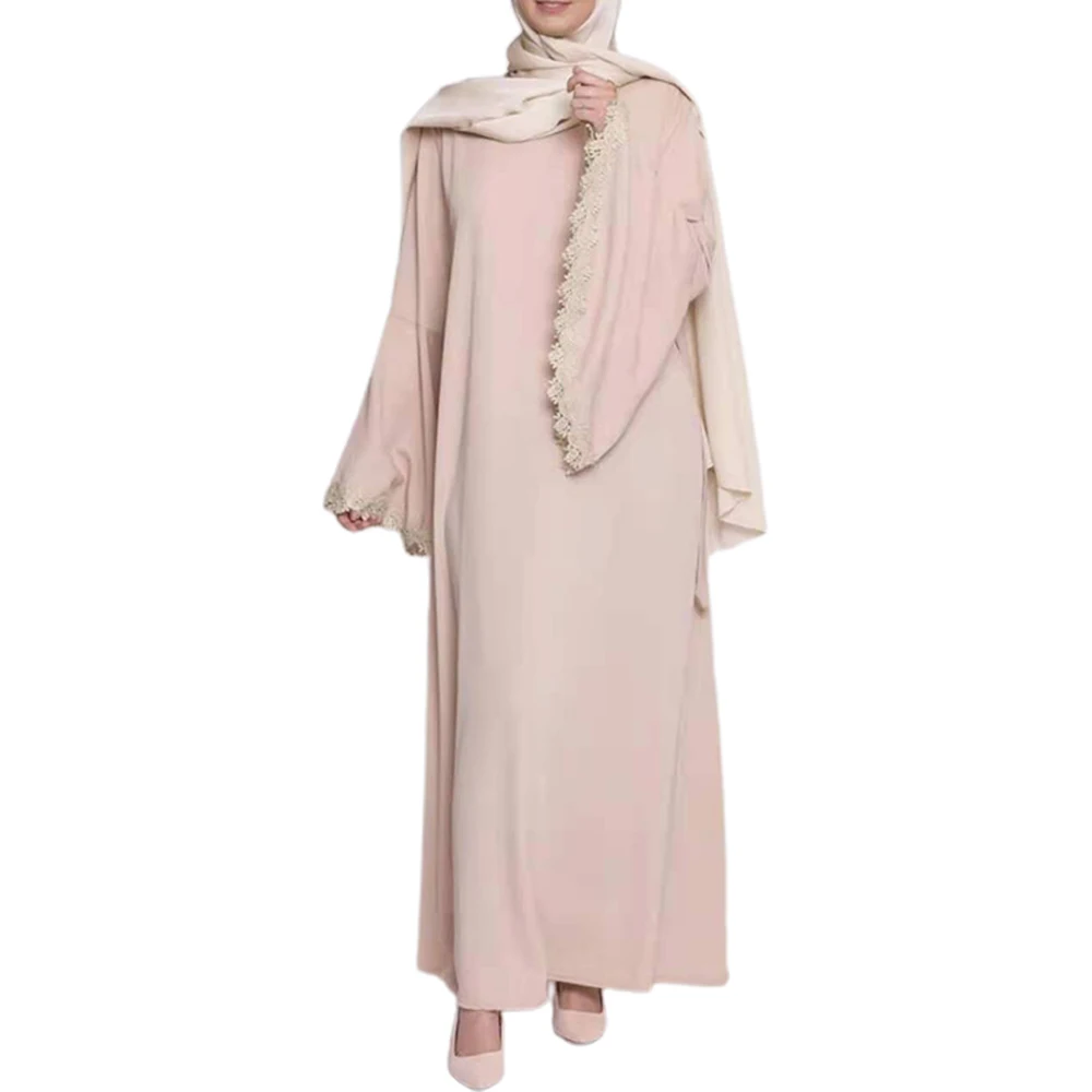 Мусульманское женское платье Рамадан, яркая одежда, платья для женщин, кружевные платья с расклешенными рукавами, длинное платье