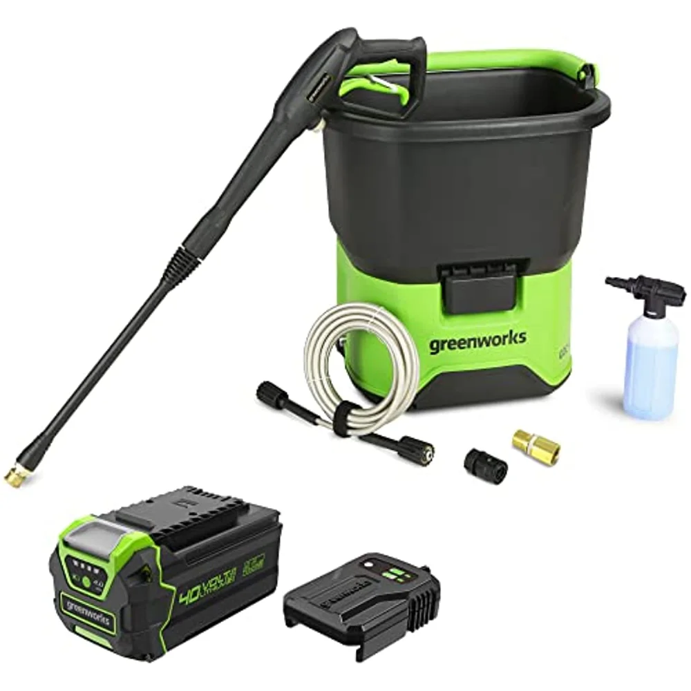 

Greenworks 40V Cordless Pressure Washer 4Ah USB Battery Included (PWMA Certified) car wash