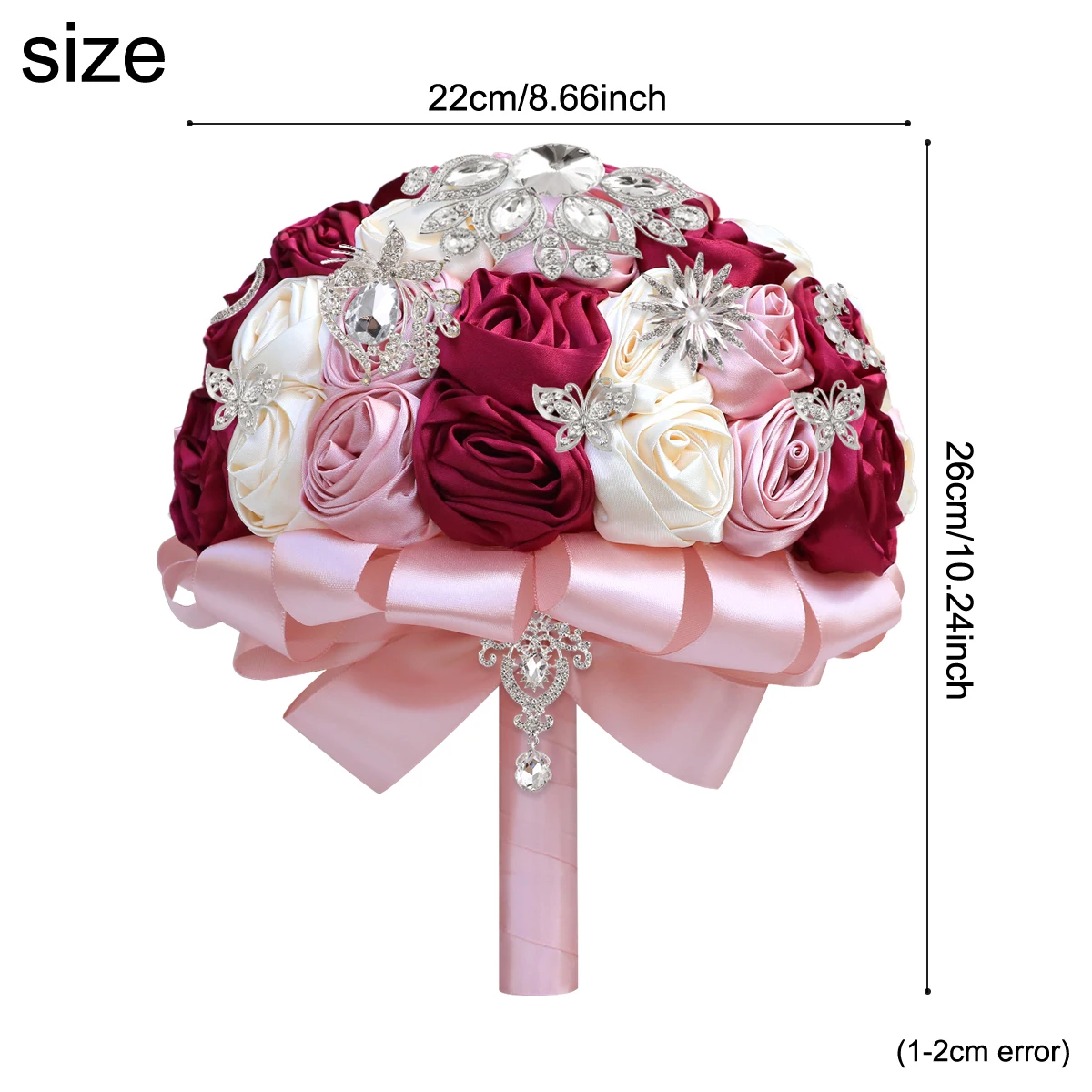 Темно-красная имитация шампанского атласная роза невеста подружки невесты с