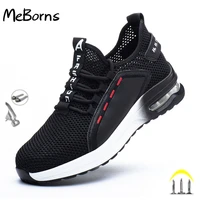 safety work shoes with steel toe woman indestructible safety tennis for men anti smash construction boots iron work sneakers