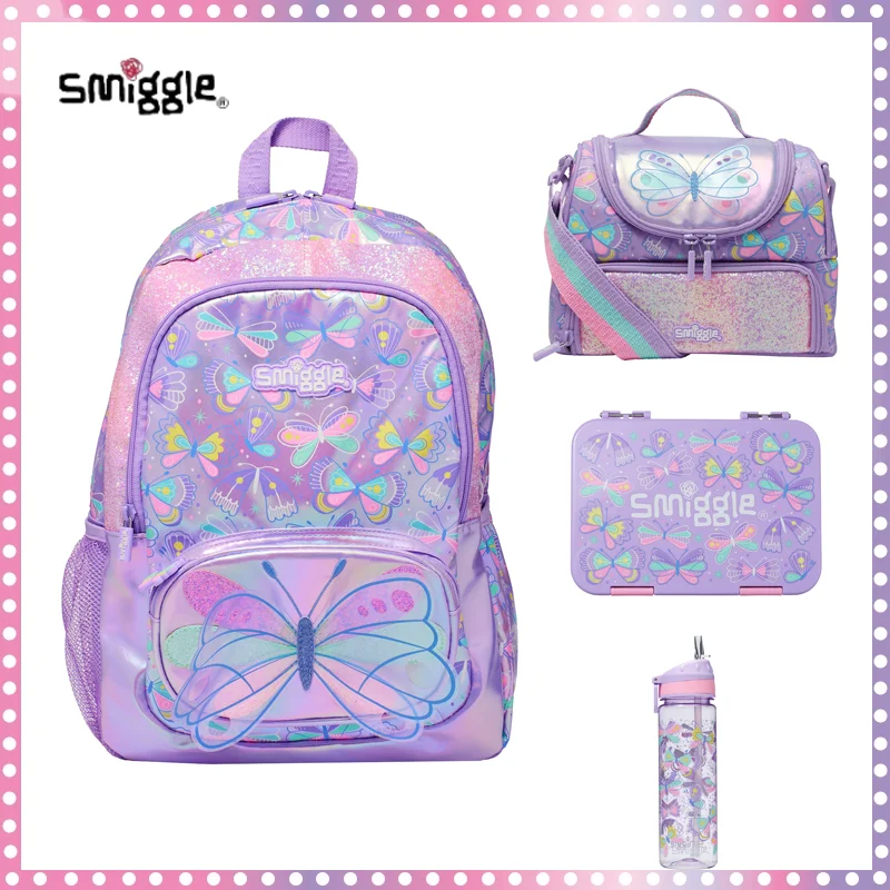 Австралийский рюкзак со смайликом серия фиолетовых бабочек школьные сумки для