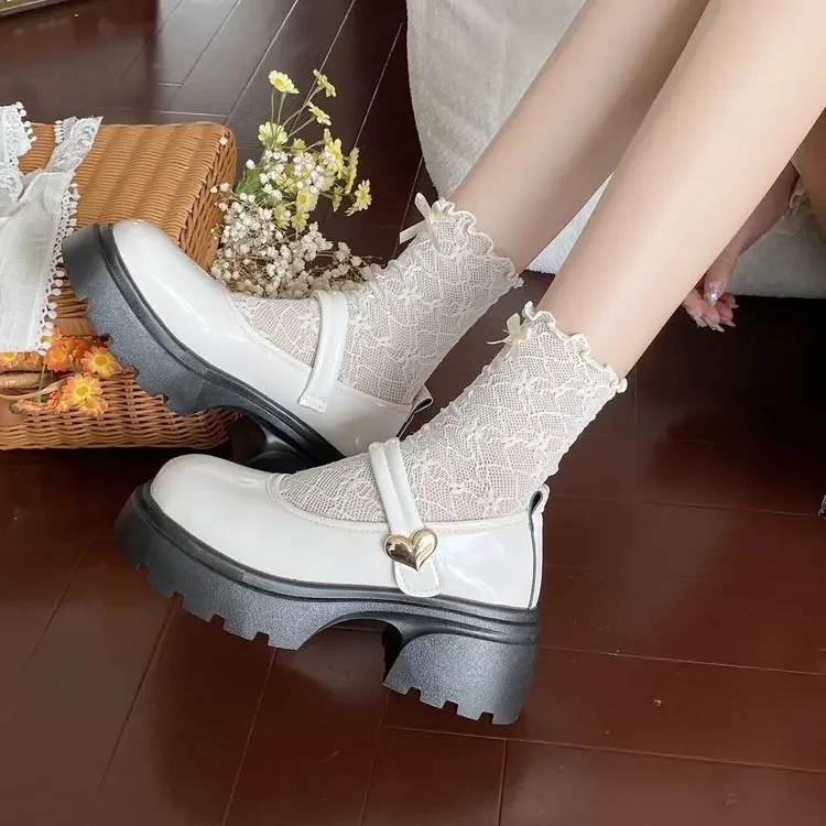 Женские винтажные Туфли Мэри Джейн черные туфли на массивной платформе короткие