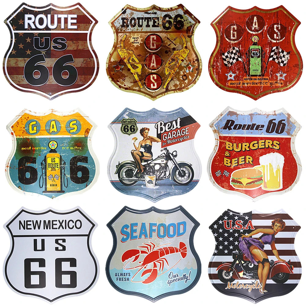 

66 художественных постеров с автозаправочной станцией, домашний декор, настенные таблички для ресторана, кофе, кафе, мотоцикла Pinup