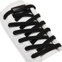 1 pair black shoe laces elastic no tie shoelaces magnetic metallock man and woman shoe accessories lazy shoelace of sneakers