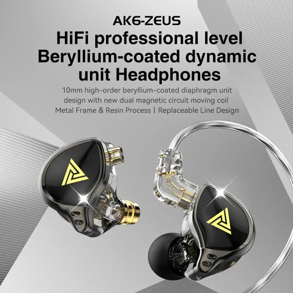 

for QKZ AK6-Zeus Wired Earphone Ergonomic Moving-coil Mega Bass HiFi Sound In-ear Music Earbud for Phone