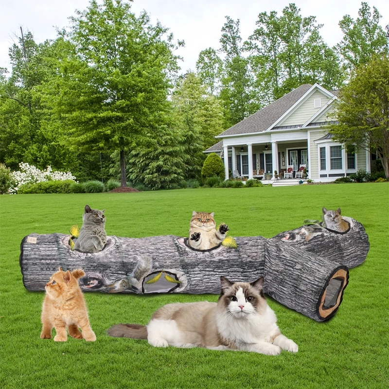 

Collapsible Tunnel Tube Kitty 3-Way Tunnels Interactive Toys Peek Holes for Ferret Rabbit Keep Pet from Boredom