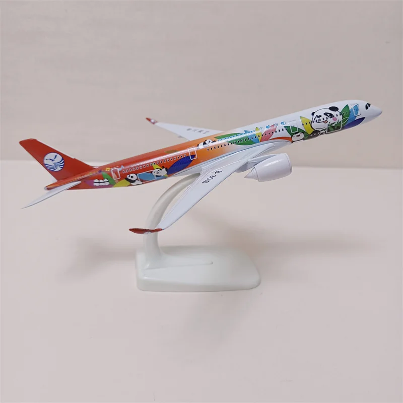 

20cm Alloy Metal Air China SiChuan Airlines Cartoon Panda Airbus 350 A350 Airways Diecast Airplane Model Plane Painting Aircraft