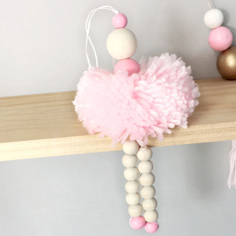 

Ballet Dancer Hanging Decoration Girl Adornment Wooden Beads Toy For Wall Shelf Baby Kids Room Nursery Ornament Photography Prop