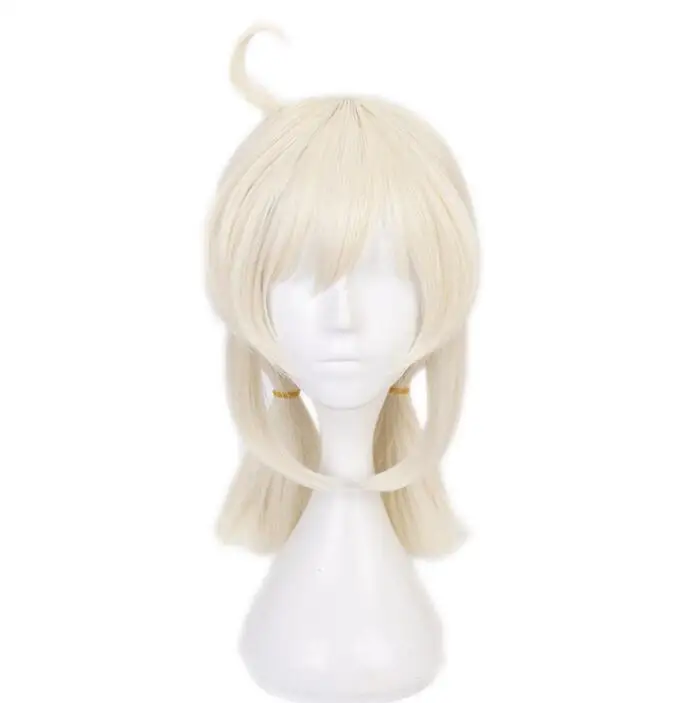 

Game Genshin Impact Klee Wig Cosplay Halloween Wigs Ponytails Women Beige Wig Heat Resistant Synthetic Hair