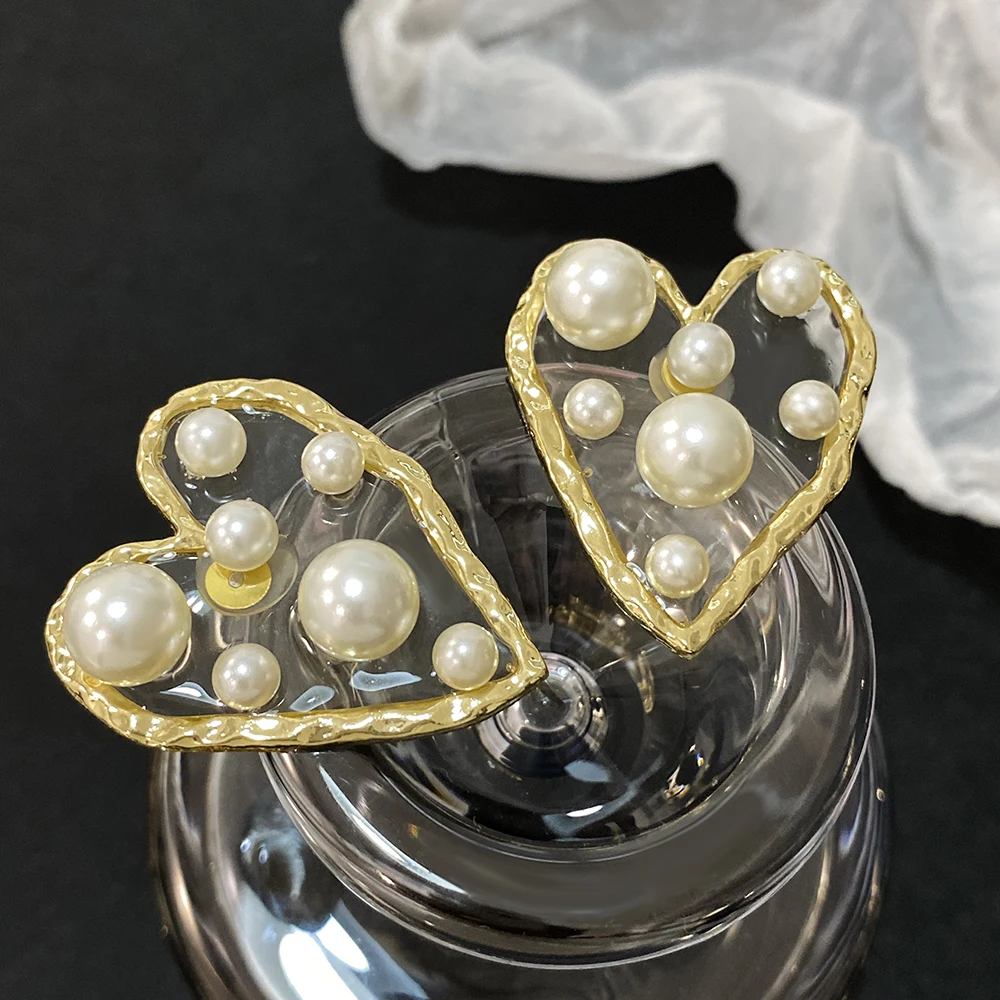 Freetry изысканные серьги с имитацией жемчуга в форме сердца для женщин Роскошные