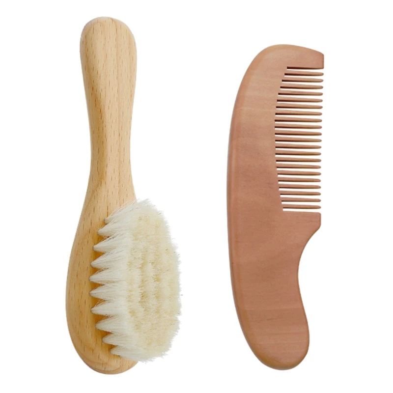 

Infant Grooming Brush Natural Bristle Brush Baby Care Grooming Comb Brush Set
