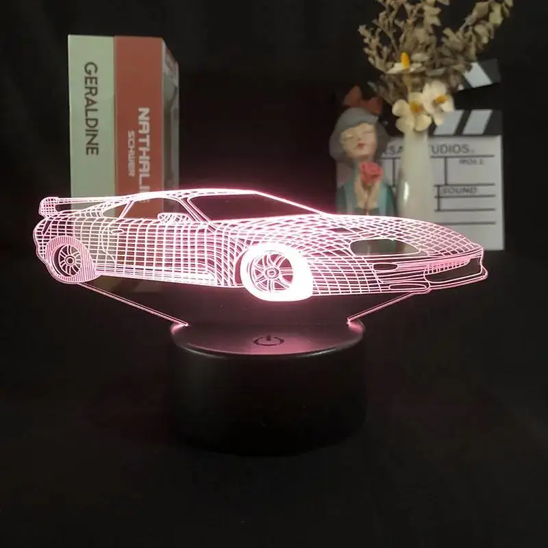Ночная подсветка для спортивного автомобиля 3D иллюзионные ночники 7 цветов