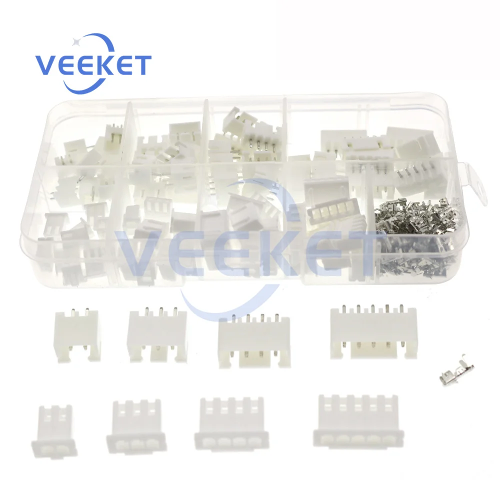 

230pcs XH2.54 2p 3p 4p 5 pin 2.54mm Pitch Terminal Kit / Housing / Pin Header JST Connector Wire Connectors Adaptor XH DIY Kits