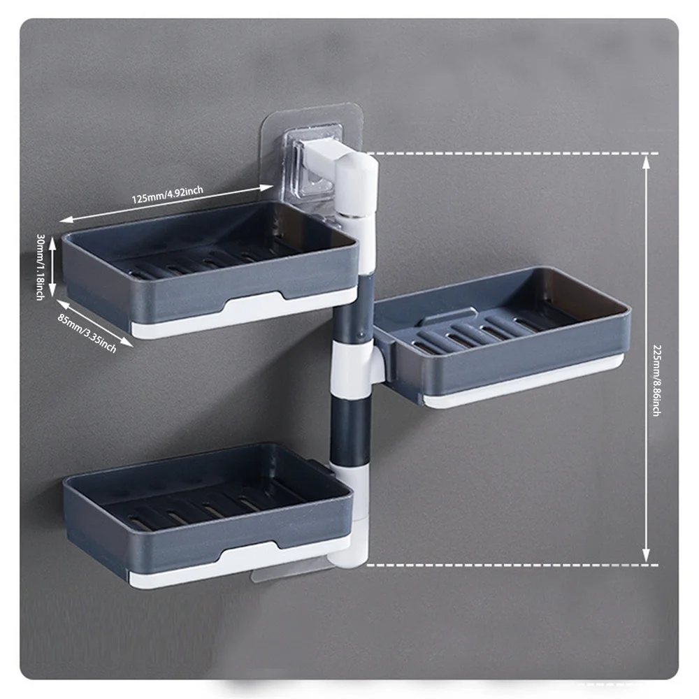 

Креативная вращающаяся Коробка для мыла, сушилка для хранения, держатель для мыла, трехуровневая стойка для хранения без сверления, сушилка для мыла