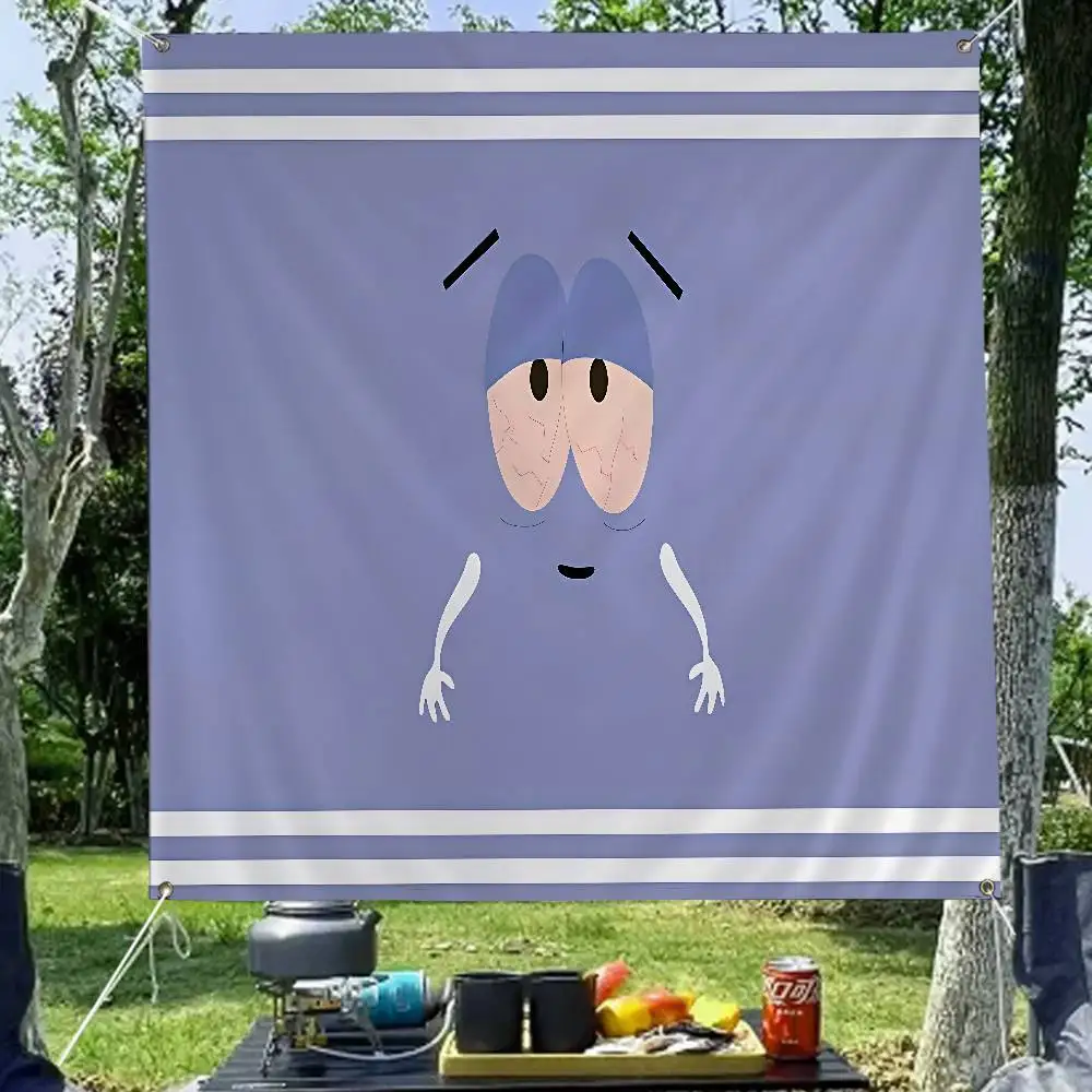 Фото Плакат с мультяшным персонажем Туоли из South Park, японский настенный флаг, аниме-панно, декор для дома №4