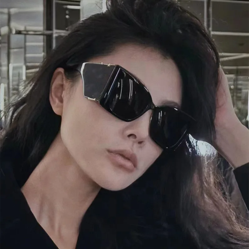 Luxury Brand Oversized Cat Eye Sunglasses Women Retro Black Gradient Sun Glasses for Men Big Square Frame Eyeglasse ShadesUV400