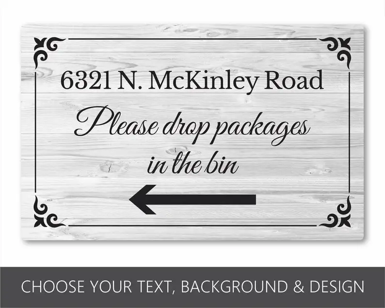 

Custom Metal Sign, Outdoor Signs, Sign for Deliveries, Sign for Package Drop Off, Delivery Sign, Arrows, Mail, Signs, Driver, Di