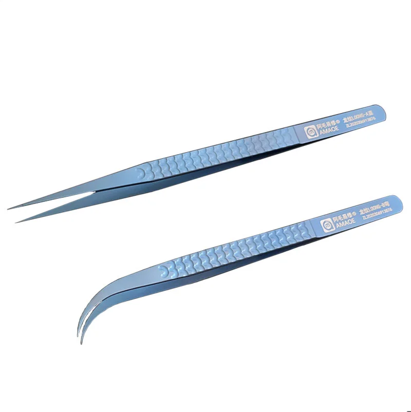 

AMAOE/Dragon Veins Loong Titanium Alloy Tweezers/Hardened and Extended Curved Tweezers/Mobile Phone Repair Tweezers