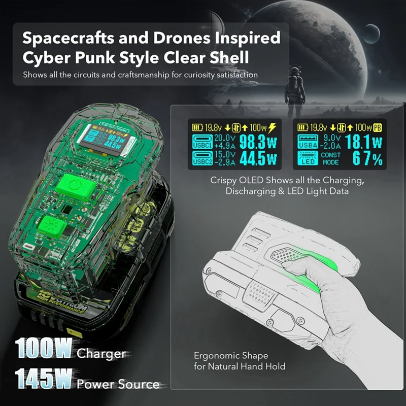 Быстрое зарядное устройство для RYOBI 18 В ONE + литиевая батарея 100 Вт быстрая зарядка