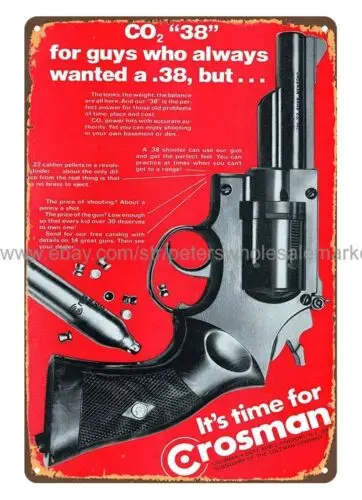 1972 Crosman Co2 Pellet Gun Пистолет Пожное охотничье огнестрельное оружие металлическая