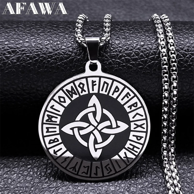 

Viking Celtic Knot Necklace for Women/Men Stainless Steel Nodic Odin Rune Protection Necklaces Jewelry cadenas para hombre