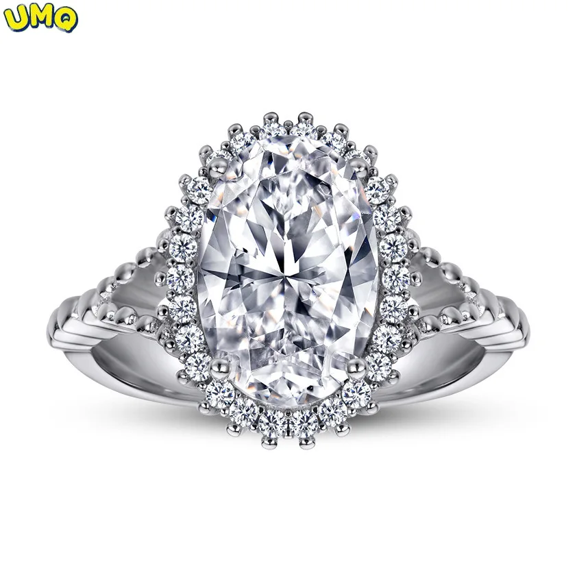 

Moissanite Diamond Ring Woman 925 Sterling Silver Sunflower Flower Shape 2 Carats d Color Engagement Wedding Jewelry